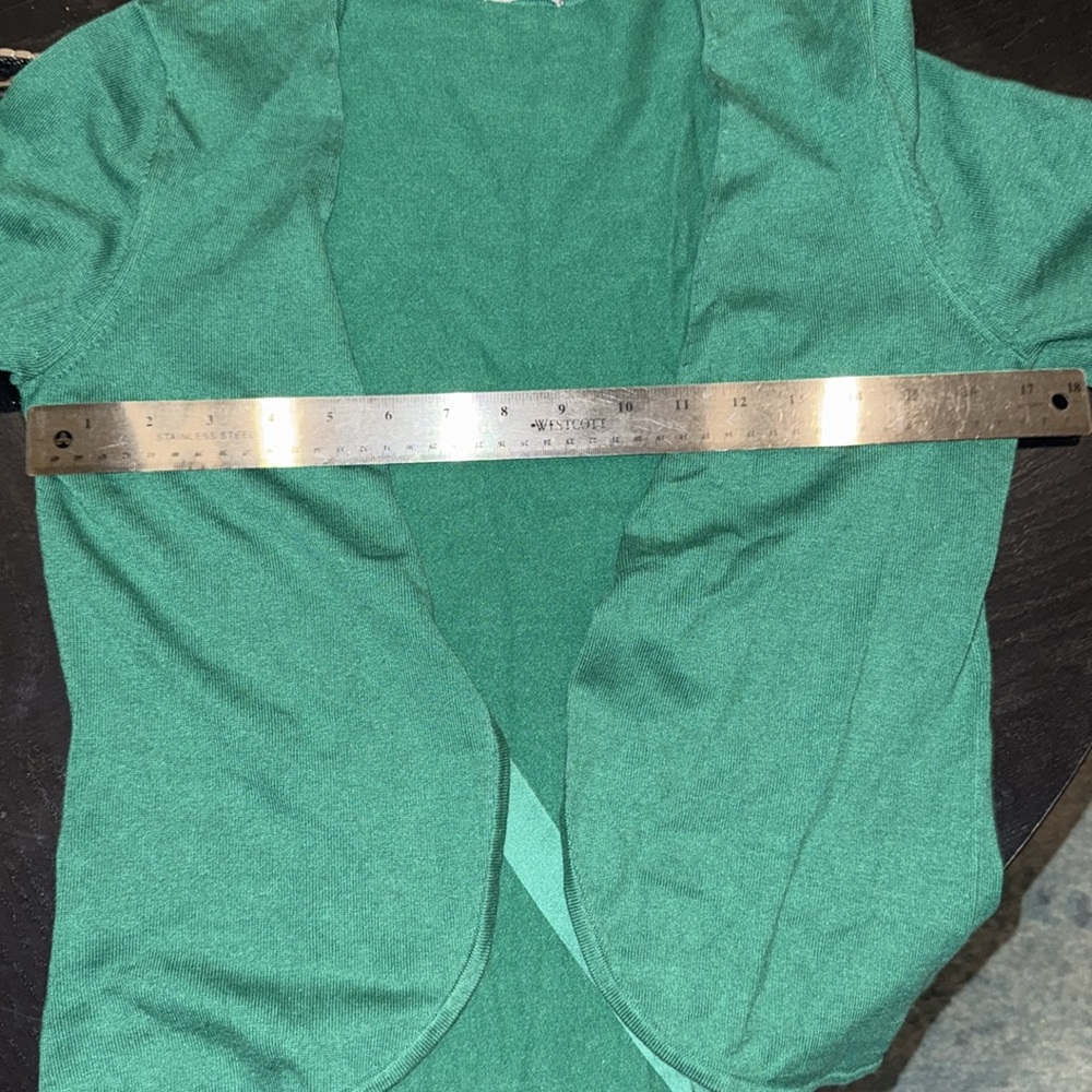 Ann Taylor petites forest green silk blend twin set ribbon ties Small petite - Picture 12 of 13
